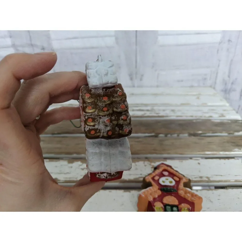 Red‎ gingerbread ornament Xmas holiday tree set 2